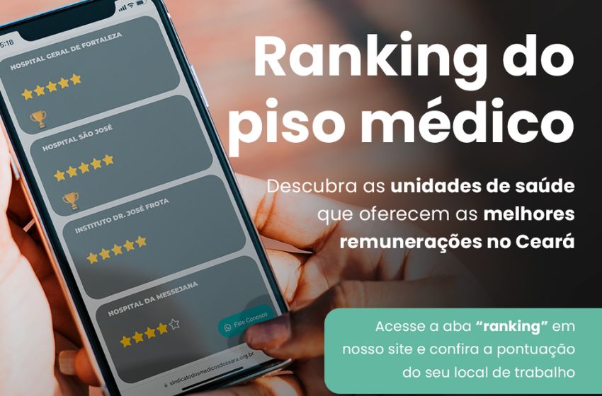  Sindicato dos Médicos do Ceará lança ranking do piso médico