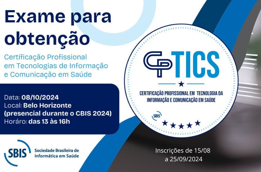  SBIS realizará exame para certificar profissionais em TICS em Saúde